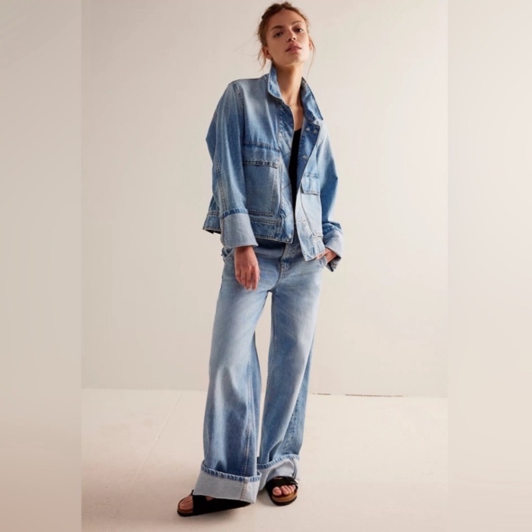 Free People We The Free Suzy Denim Jacket Sunny Side Medium